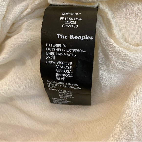 The Kooples Sunrise White Maroon Embroidered Peasant Dress (16) - Picture 7 of 9